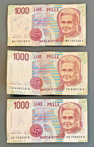 1000 lire mille italy - lire,