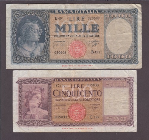 Italy 80b 88d 500 1000 - p.80b+88d., 500+