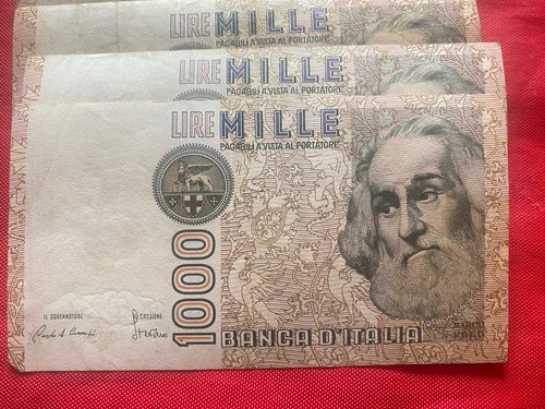 1000 lire mille - lire, banca