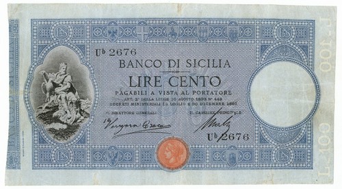 100 lire banco sicilia - 100, di