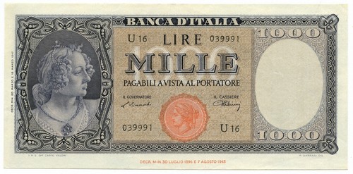 1000 lire italia - italia, di