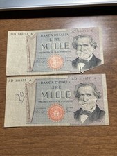 2 Vintage 1000 Lire Mille