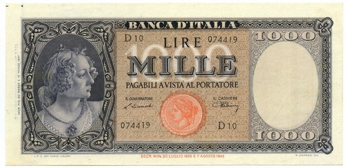 1000 lire italia ornata - italia,