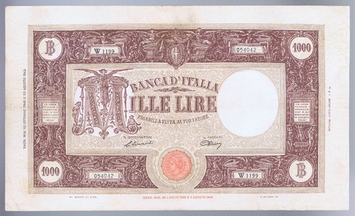 1000 lire large - -, "m"