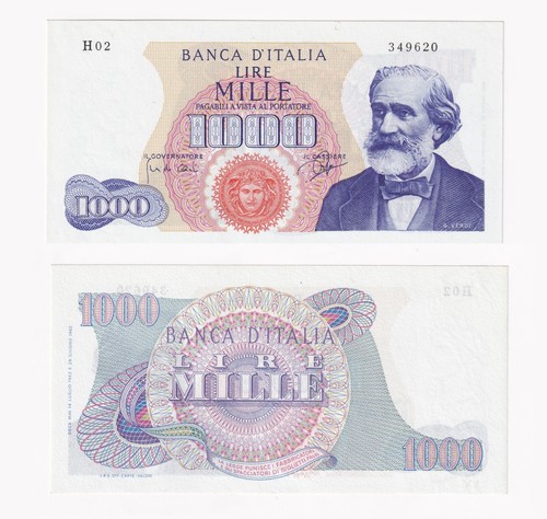 Banca italia 1000 lire italy - lire,