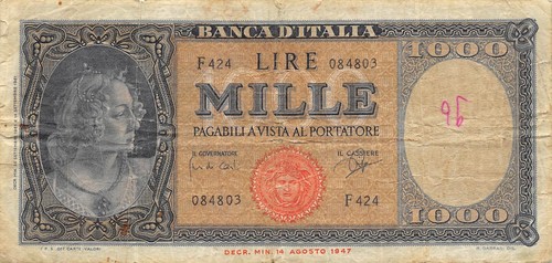 Italy 1000 lire 25 - italy,