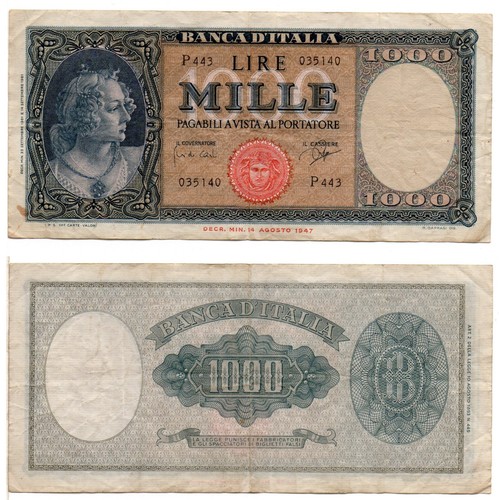 Italy 1000 lire - lire, (14-09-1961)