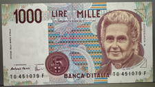 Italy 1000 Lire 1990 Banknote